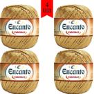 Kit com 4 Novelos Encanto Ouro 128 metros e 777 TEX Círculo Linha para Crochê, Tricô, Tessels e Franjas Kit com 4 Novelos Encanto Ouro 128 metros e 777 TEX Círculo Linha para Crochê, Tricô, Tessels e Franjas