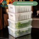 Kit com 4 Organizadores de Geladeira com Tampa e Escorredor Interno para Frutas, Legumes e Verduras