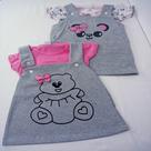 Kit com 4 peças Jardineira Menina Bebe Kit com 4 peças Jardineira Menina Bebe