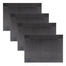 Kit Com 4 Peças Jogo Americano Textilene Colorê Preto 45x30cm uzoo