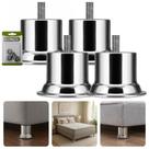Kit Com 4 Pés Rosca Máquina 5 16 Pézinho Suporte Cama Box Queen King Solteiro Casal