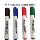 Kit com 4 Pincéis para Quadro Branco Recarregáveis Masterprint Cores Sortidas