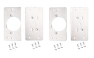 Kit Com 4 Placa De Reparo Para Consertar Dobradiça Armário Mdf + 24 Parafusos