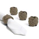 Kit com 4 Porta Guardanapo de Mesa Cordas Anel Argola Niazitex - Trançado Páscoa Natal Jogo Tecido