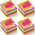 Kit com 4 POST-IT Cubo Tropical 654 76MM X 76MM com 450 Folhas 3M