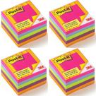 Kit com 4 POST-IT Cubo Tropical 654 76MM X 76MM com 450 Folhas 3M