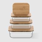 Kit com 4 Potes de Vidro Conserve It Bamboo Invicta