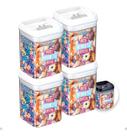 Kit Com 4 Potes Hermético De Acrílico Mantimentos Tampa Trava 1700 Ml