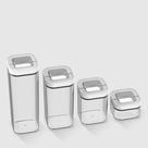 Kit com 4 Potes Herméticos Conserve It Branco Invicta