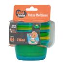 Kit com 4 Potes Papinha Multiuso BPA Free Sana Babies Menino Kit com 4 Potes Papinha Multiuso BPA Free Sana Babies Menino