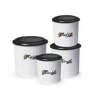 Kit com 4 potes para Mantimento com tampa Redondo -Decorado