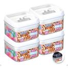 Kit Com 4 Potes Porta Mantimento Cozinha Hermético Transparente 400ml