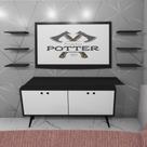 Kit com 4 Prateleiras Decorativas Escritório Sala MDF Preto ou Branco