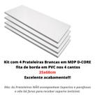 Kit Com 4 Prateleiras (sem Suportes) Em Mdp Cor Branca 25x60