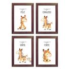 Kit com 4 Quadros Decorativos - Cavalo - Cavalinho aquarela Kit com 4 Quadros Decorativos - Cavalo - Cavalinho aquarela