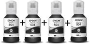 Kit com 4 refil epson 504 120 preto original