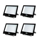 Kit com 4 Refletores LED 200W IP66 6000K Bivolt Potência, Economia e Alta Durabilidade para Ambientes Internos e Externos