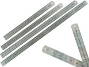 Kit Com 4 Réguas Metal Leve De Aço Inoxidável Tamanho 30 40 50 60 cm Marcação Baixo Relevo Escolar Escritório Engenheiro