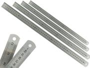 Kit Com 4 Réguas Metal Leve De Aço Inoxidável Tamanho 50 cm Marcação Baixo Relevo Escolar Escritório Engenheiro