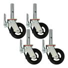 Kit com 4 Roda Para Andaime Rodízio De Borracha E Ferro 330mm 200kg