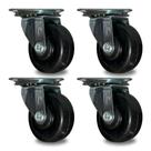 Kit com 4 Rodinhas Pequenas de Borracha 38mm Rodízio para Móveis Leves Criado Estante Mesinha de Centro