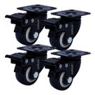 Kit com 4 Rodízio Giratório Black Móveis 41mm Placa 30kg Com Freio - Colson