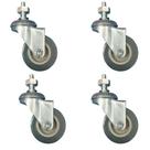 Kit com 4 rodízios 2pol fixo *pvc* - jst