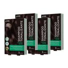 Kit com 4 Shampoos Tonalizante Color Change Castanho Escuro - Kiss New York