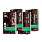 Kit com 4 Shampoos Tonalizantes Color Change Castanho Médio - Kiss New York
