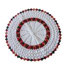 Kit com 4 Sousplat em Crochê Artesanal 35cm Branco e Vermelho Kit com 4 Sousplat em Crochê Artesanal 35cm Branco e Vermelho