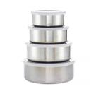 Kit com 4 Tigelas em Inox com Tampa Gadan