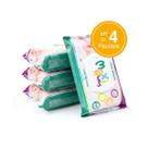 Kit com 4 Toalhas lenços Umedecidos Hipoalergênico 100un Cada Maxi Baby