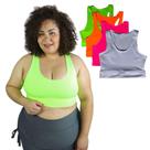 Kit com 4 TOPS PLUS SIZE ACADEMIA TREINO FITNESS DIA-A-DIA