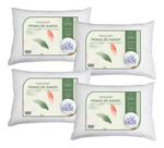 Kit com 4 Travesseiros Daune Hibridos 14cm de altura