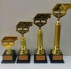 Kit com 4 troféus de bilhar (22 cm, 33 cm, 39 cm, 45 cm).