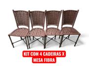 Kit com 4 unidades Cadeira X para mesa de cozinha jantar fibra