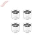 Kit com 4 unidades de Pote Hermético Organizador Block 150 ml - Porta temperos empilhável e modular com anel de vedação