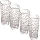 Kit com 4 Vaso Jarro Decorativo De Mesa em Vidro Modelo Bubble Bolhas 300ml