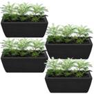 kit com 4 Vasos Jardineira Floreira de chão Horta e temperos em casa Polietileno 64cm