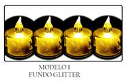Kit com 4 Velas Transparente Decorativa Artificial com Lâmpadas de Led