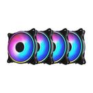 Kit com 4 Ventoinhas Alligator Shop WIND RGB Rainbow 120MM Preto KITFANALL4