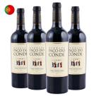 Kit com 4 Vinhos Portugueses Tinto Seco Reserva Herdade Paço do Conde