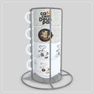 Kit com 4 Xícaras com Suporte - Café com Deus Pai