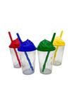 Kit Com 40 Copos Cristais Twister 300ml Tampa Chantilly