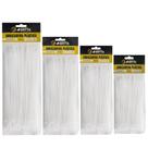 Kit com 400 Fitas Herman Cinta Plástica 3.6x100 3.6x150 3.6x200 3.6x300mm Abraçadeiras Nylon Branca