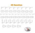 Kit Com 48 Ganchos Para Painel De Ferramenta Em Plástico Branco - AMZ