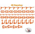 Kit Com 48 Ganchos Para Painel De Ferramenta Em Plástico Laranja - AMZ