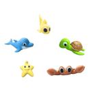 Kit com 5 Amigos do Mar Vinil Atóxico Brinquedo Criança Banho Piscina Praia Mar Coleção
