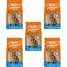 Kit com 5 Areia Higiênica Kets Gatissimo Sem Perfume 4kg