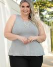 Kit Com 5 Blusas Plus Size Regata Elegante Feminina Atacado